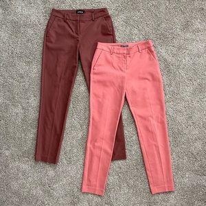 Pair of 2 Express Columnist Ankle Mid-rise pants, size 2L